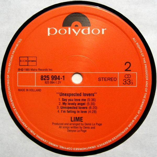 Lime (2) - Unexpected Lovers (LP, Album)