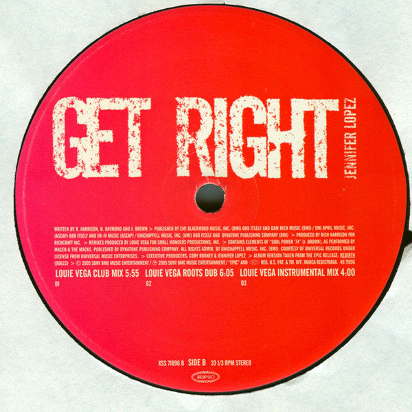 Jennifer Lopez - Get Right (12"")