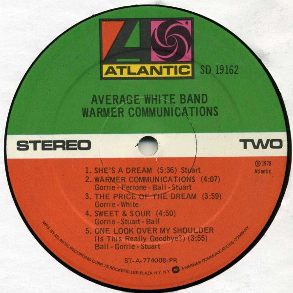 Average White Band - Warmer Communications (LP, Album, PR )