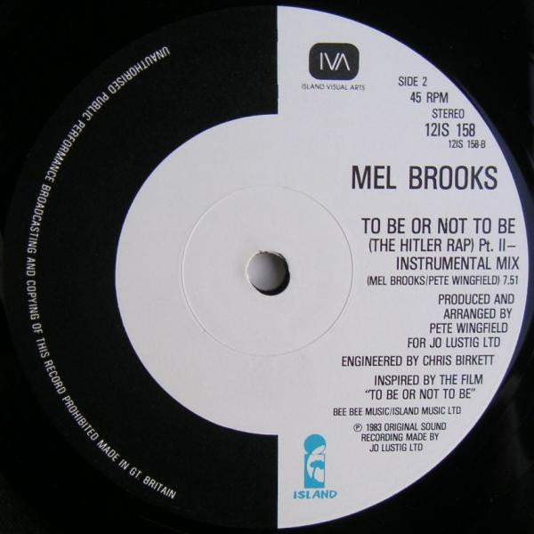 Mel Brooks - To Be Or Not To Be (The Hitler Rap) Pts. 1&2(12", Single)