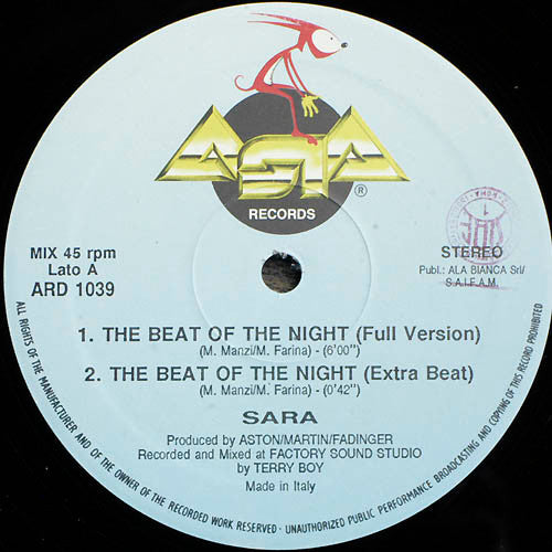 Sara (56) - The Beat Of The Night (12"")