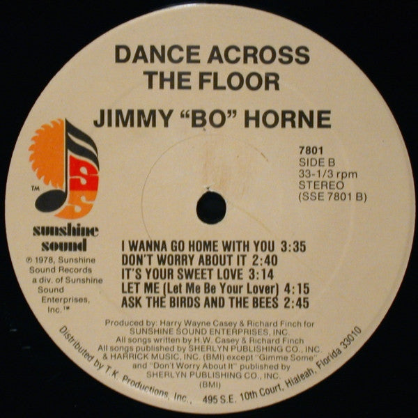 Jimmy ""Bo"" Horne - Dance Across The Floor (LP, Album, Mon)