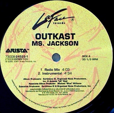 OutKast - Ms. Jackson / Sole Sunday (12"")