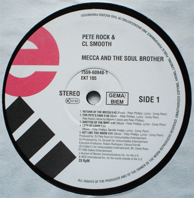 Pete Rock & CL Smooth* - Mecca And The Soul Brother (2xLP, Album, RE)