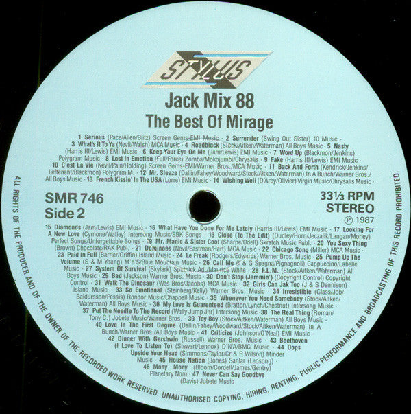 Mirage (12) - Jack Mix 88 - The Best Of Mirage - 88 Non Stop Hits(L...