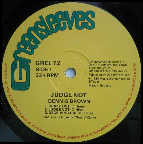 Dennis Brown / Gregory Isaacs - Judge Not (LP, Album)