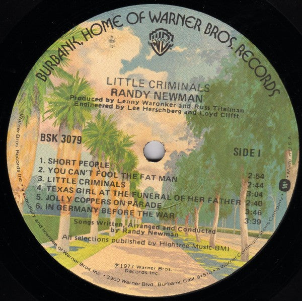 Randy Newman - Little Criminals (LP, Album, Los)