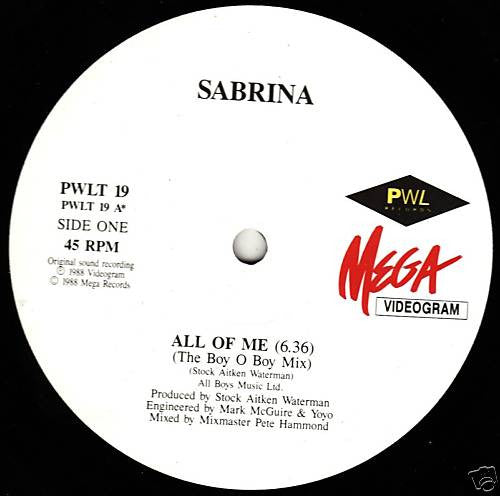 Sabrina - All Of Me (12"", Single)