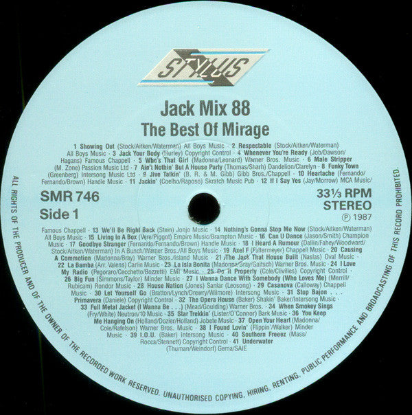 Mirage (12) - Jack Mix 88 - The Best Of Mirage - 88 Non Stop Hits(L...