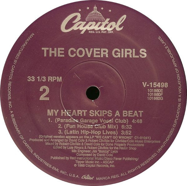 The Cover Girls - My Heart Skips A Beat (12"", Single)