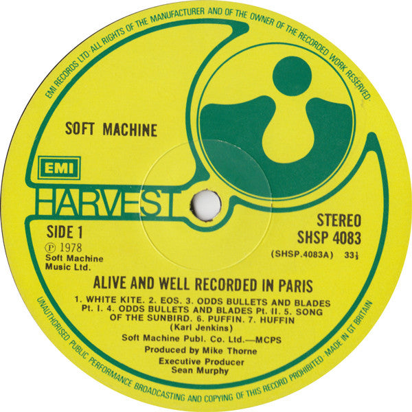 Soft Machine - Alive And Well Recorded In Paris (LP, Album)