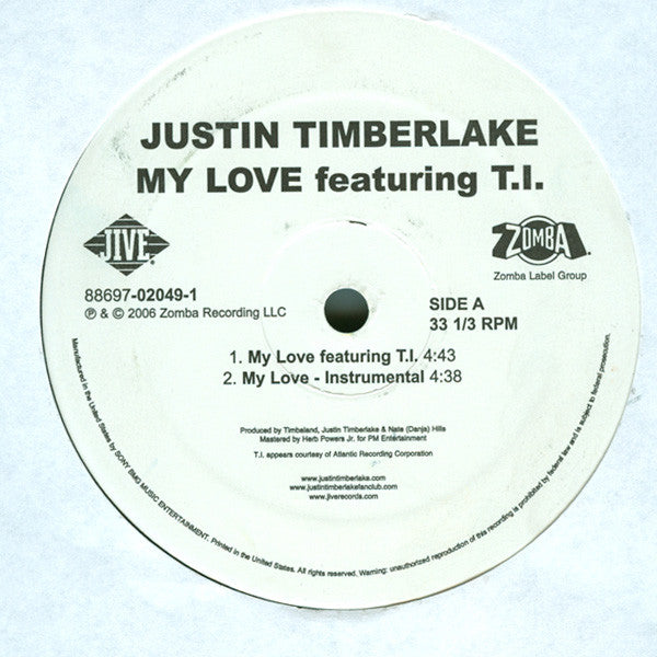 Justin Timberlake Featuring T.I. - My Love (12"", Single)