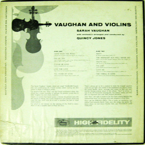 Sarah Vaughan - Vaughan And Violins (LP, Album, Mono)