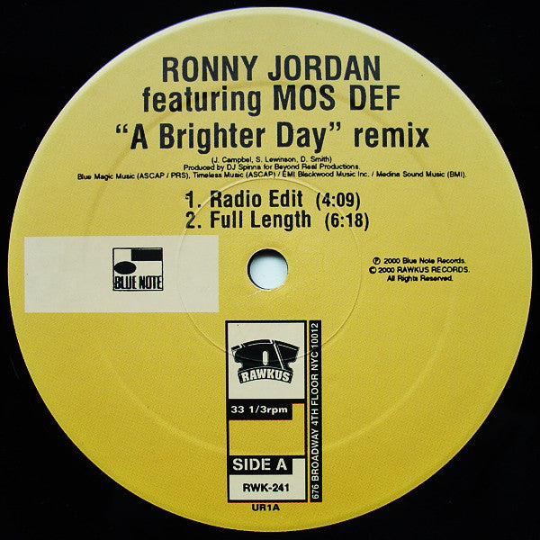 Ronny Jordan Featuring Mos Def - A Brighter Day (Remix) (12"")