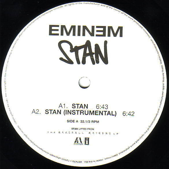 Eminem - Stan (12"", Single)