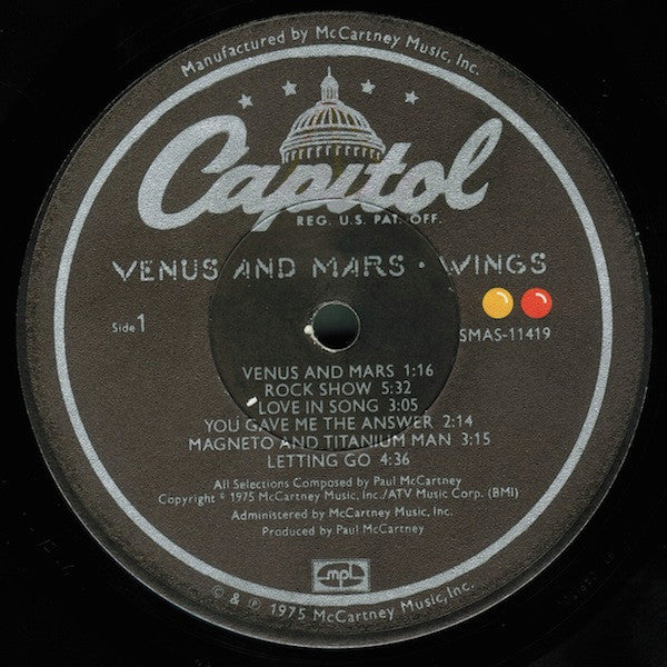 Wings (2) - Venus And Mars (LP, Album, Jac)