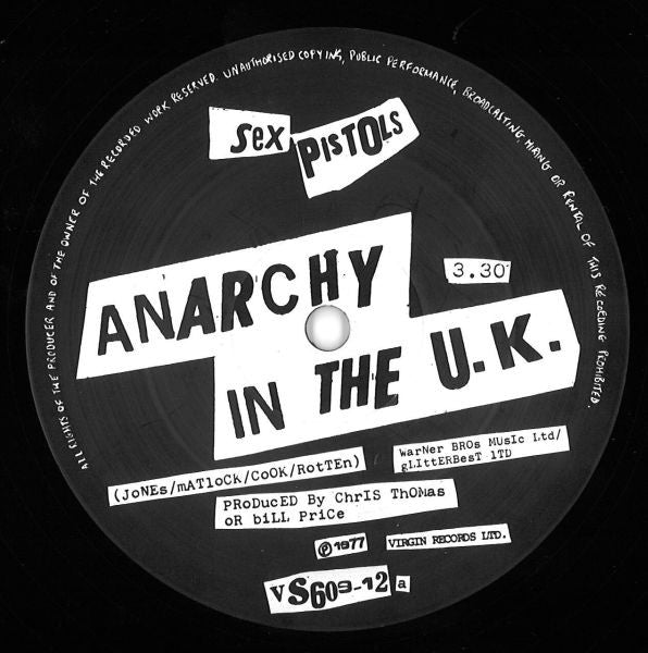 Sex Pistols - Anarchy In The UK (12"", Single, RE)