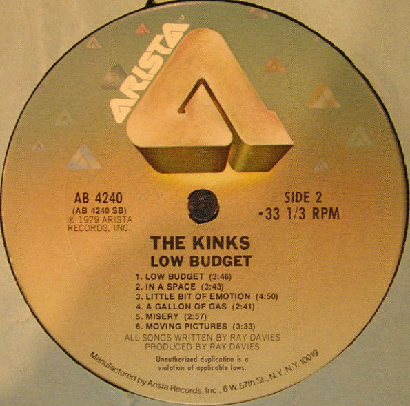 The Kinks - Low Budget (LP, Album, San)