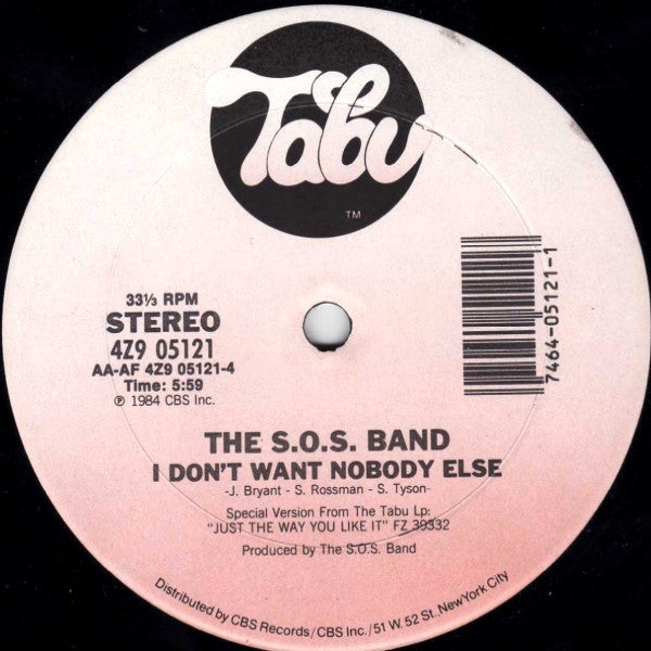 The S.O.S. Band - No One's Gonna Love You (12"", Pit)