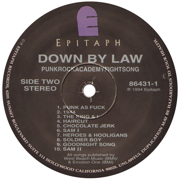 Down By Law (2) - Punkrockacademyfightsong (LP, Album)