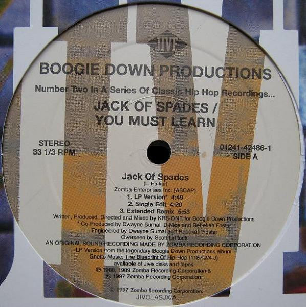 Boogie Down Productions - Jack Of Spades / You Must Learn (12"")