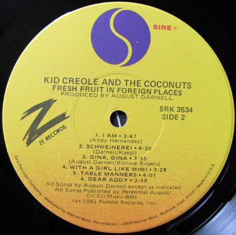 Kid Creole And The Coconuts - Fresh Fruit In Foreign Places(LP, Alb...