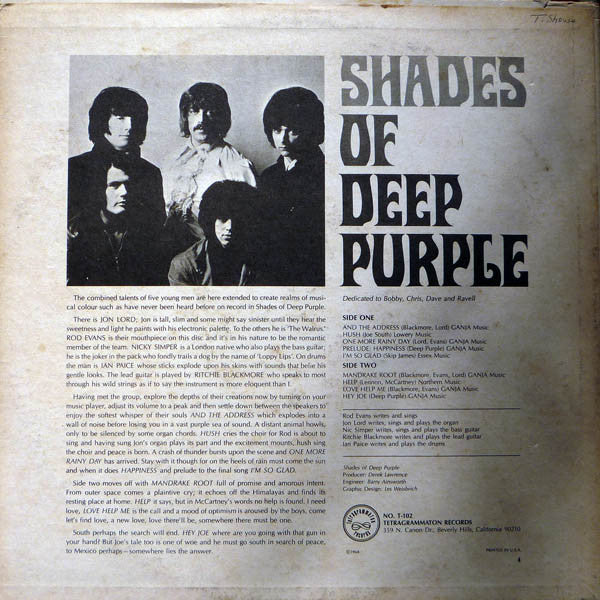 Deep Purple - Shades Of Deep Purple (LP, Album, Ter)