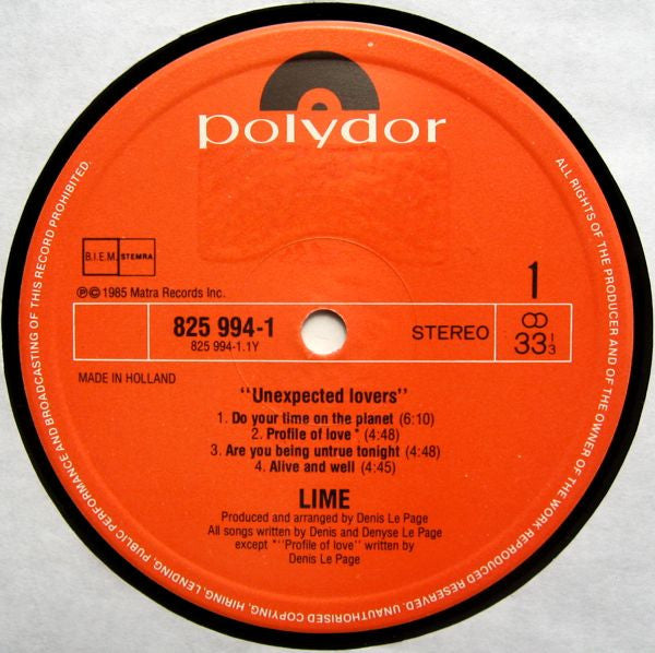 Lime (2) - Unexpected Lovers (LP, Album)