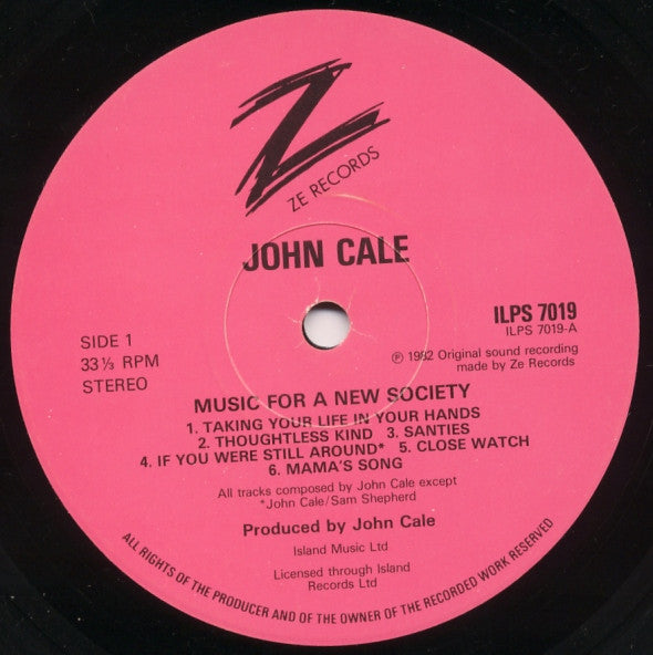 John Cale - Music For A New Society (LP, Album)