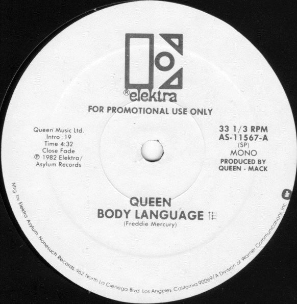 Queen - Body Language (12"", Mono, Promo)