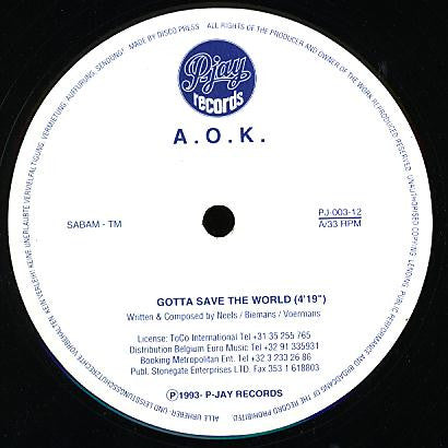 A.O.K. (2) - Gotta Save The World (12"")