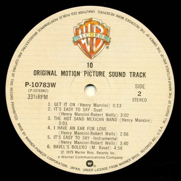 Henry Mancini - ""10"" (Original Motion Picture Sound Track)(LP, Al...