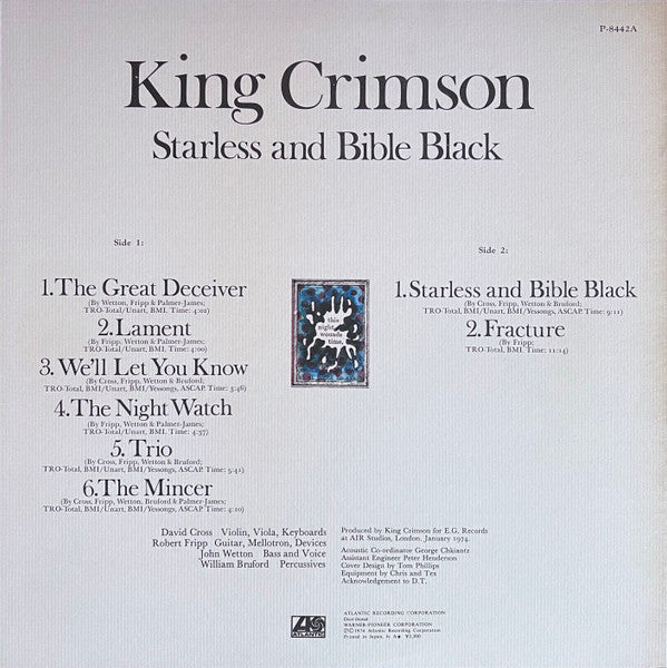 King Crimson - Starless And Bible Black = 暗黒の世界(LP, Album, Gat)