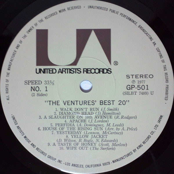 The Ventures - The Ventures' Best 20 (LP, Comp)