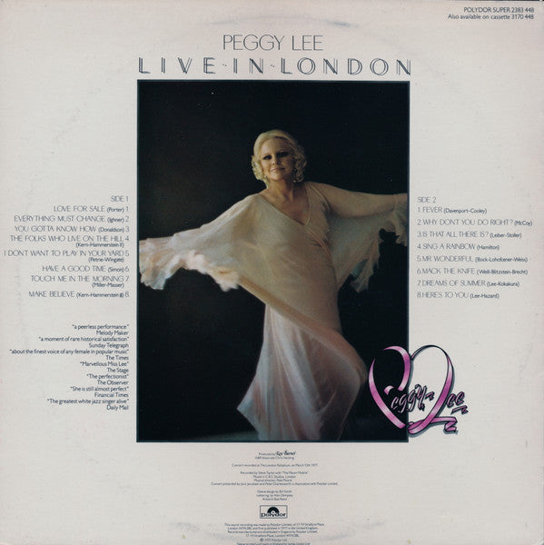 Peggy Lee - Live In London (LP, Album)