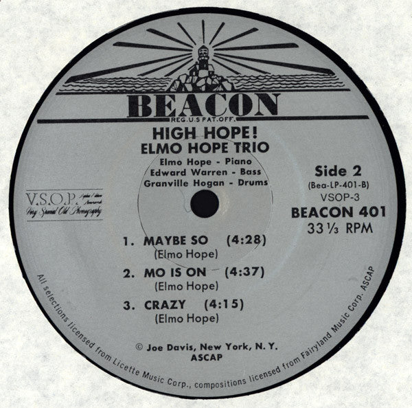 Elmo Hope Trio - High Hope! (LP, Album, Mono, RE)