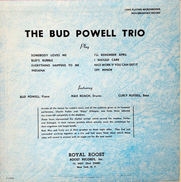 The Bud Powell Trio - The Bud Powell Trio (LP, Comp, Mono, RE)