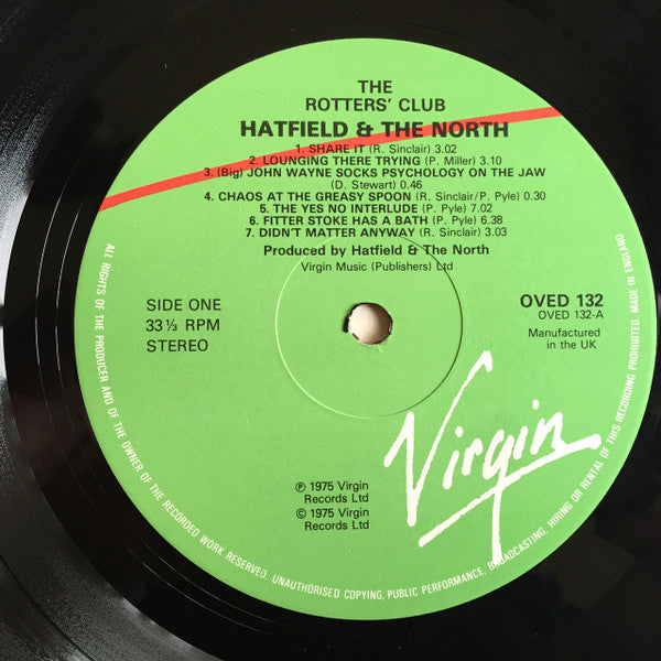 Hatfield And The North - The Rotters' Club (LP, Album, RE)