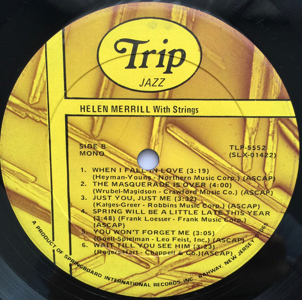 Helen Merrill - Helen Merrill With Strings (LP, Album, Mono, RE)