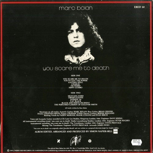 Marc Bolan - You Scare Me To Death (LP, Album, Gat)