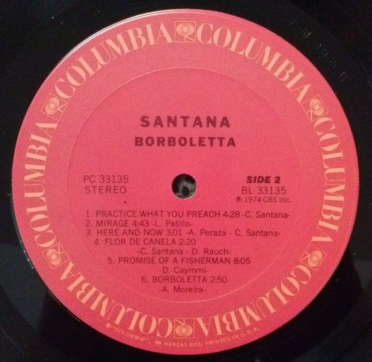 Santana - Borboletta (LP, Album, Pit)