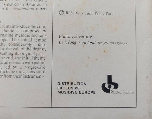 Gong Gédé De Batur - Bali: Le Gong Gédé De Batur (LP, Album, RE, RP)