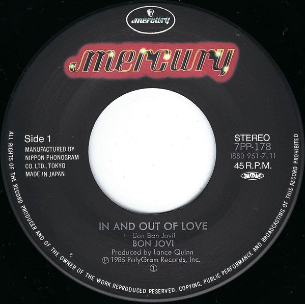 Bon Jovi - In And Out Of Love (7"", Single)
