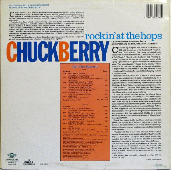 Chuck Berry - Rockin' At The Hops (LP, Album, RE)