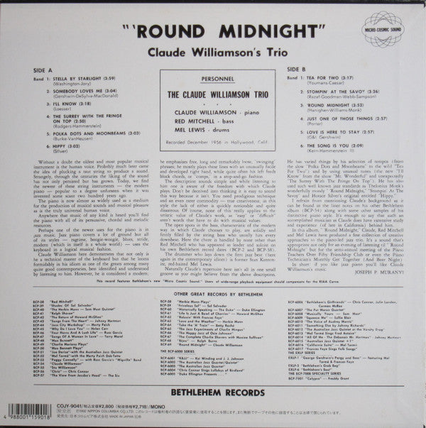 Claude Williamson - 'Round Midnight (LP, Album, Mono, Ltd, RE)