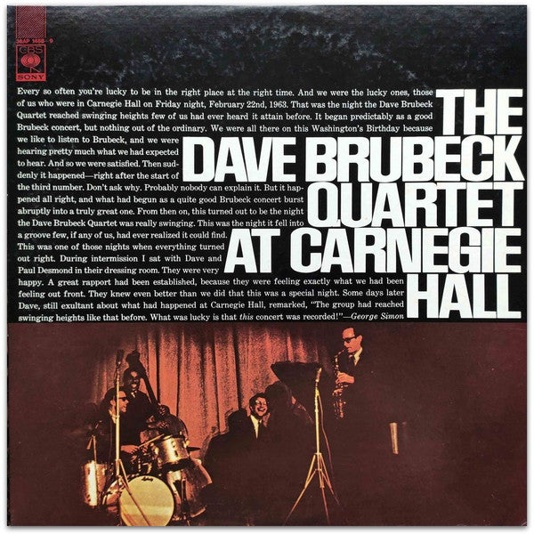 The Dave Brubeck Quartet - At Carnegie Hall (2xLP, Album, RE, Gat)