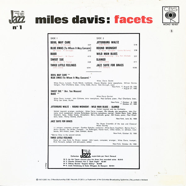 Miles Davis - Facets (LP, Comp, Mono)