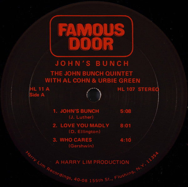 The John Bunch Quintet - John's Bunch (LP)