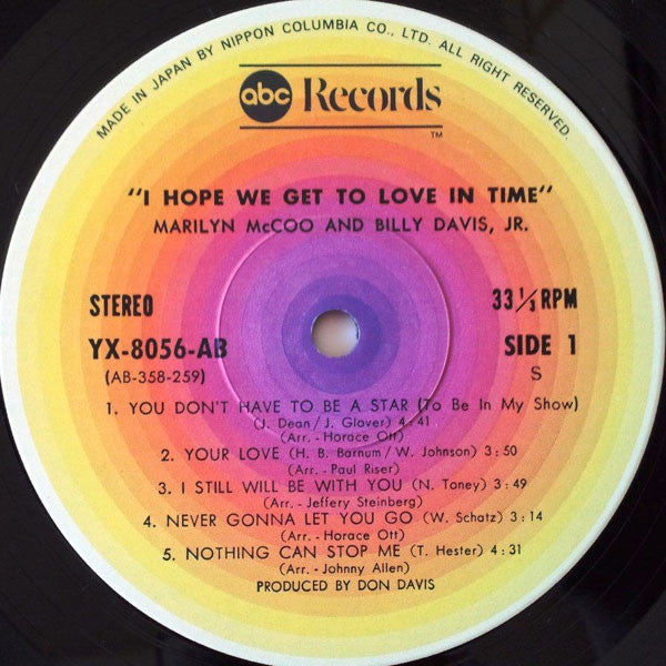 Marilyn McCoo & Billy Davis Jr. - I Hope We Get To Love In Time(LP,...