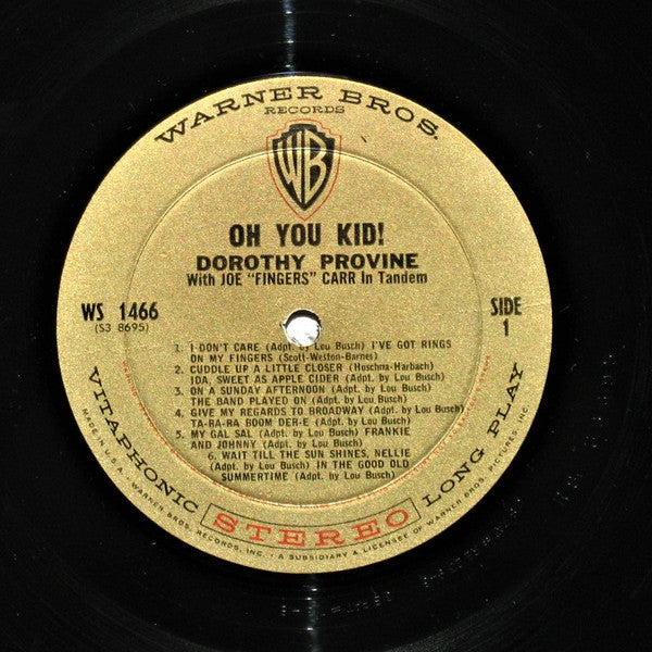 Dorothy Provine With Joe ""Fingers"" Carr - Oh You Kid! (LP, Album)